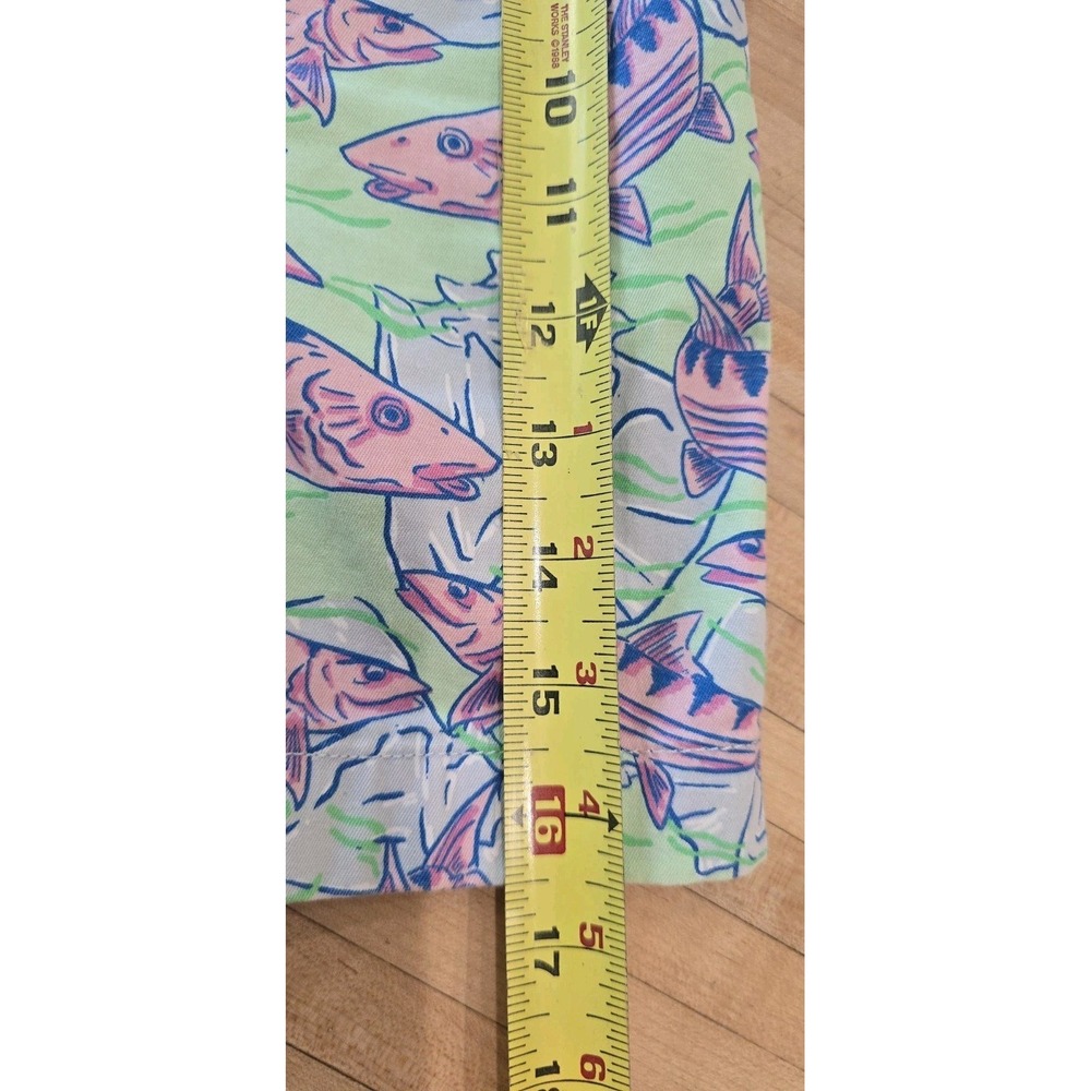 Vineyard Vines Men Island Shorts Bonefish Fish Print Blue SZ 33 Pockets Tropical - Picture 9 of 14